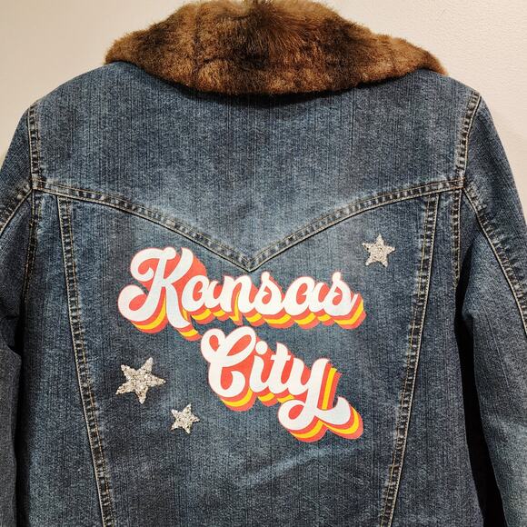 Vintage Marvin Richards Faux Fur Lined Jacket w/ Retro KC Chiefs Back Lettering - Picture 4 of 12